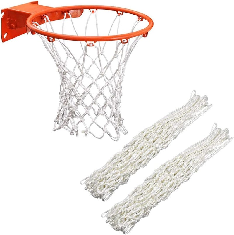 Y8HM 2Pcs Heavy Duty Basketball Net Replacement Fits Standard 12 Loop Basketball Hoop Net for Indoors and Outdoors Gym Equipment - Image 1